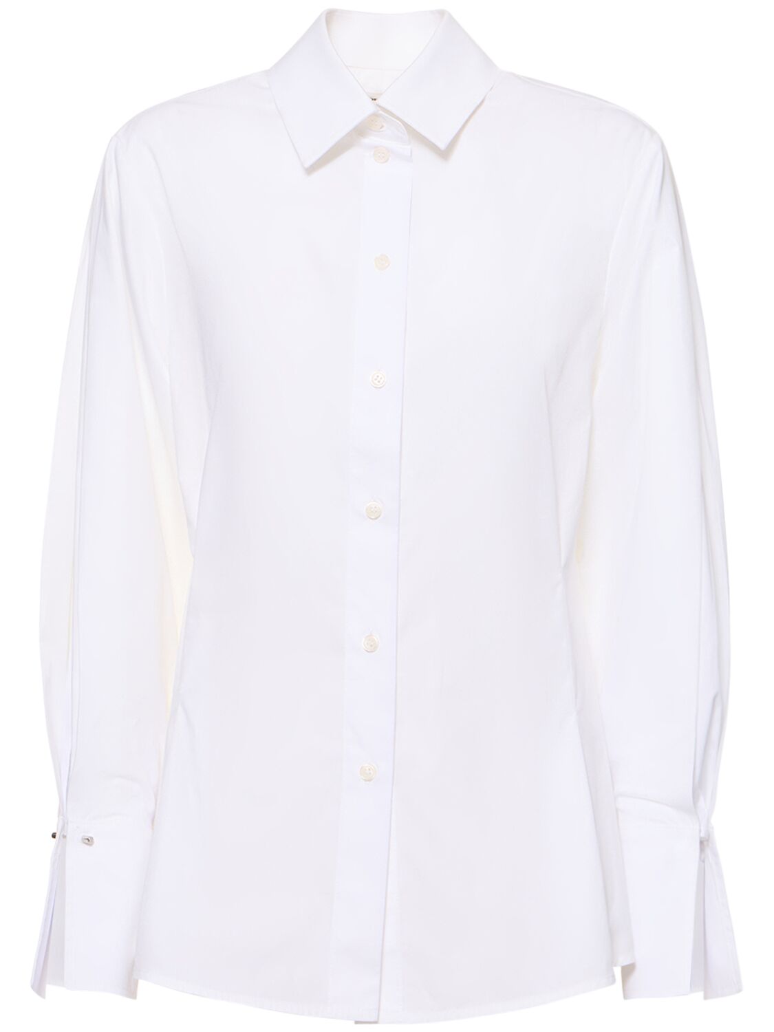 Pleated Cotton Poplin Shirt – WOMEN > CLOTHING > SHIRTS