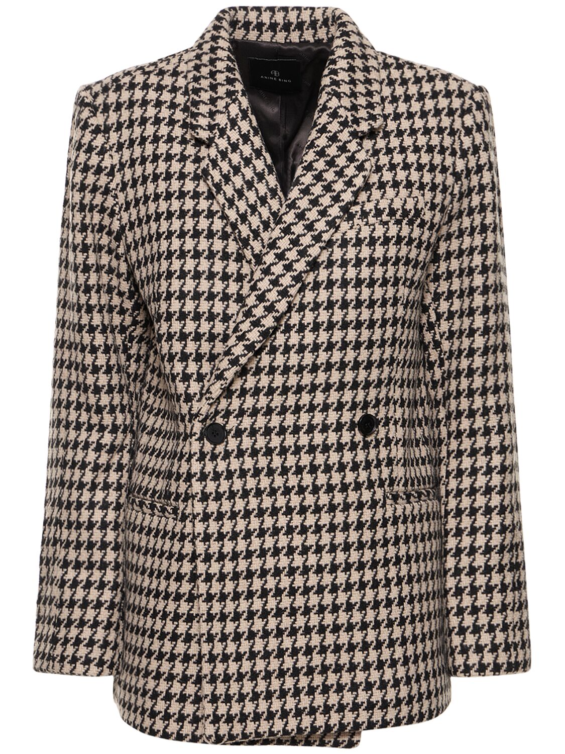 Kaia Wool Blend Houndstooth Blazer