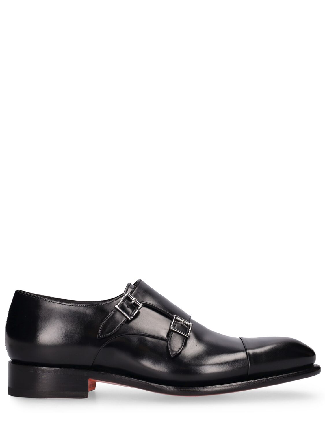 Santoni Leather Shoes With Buckles In Black