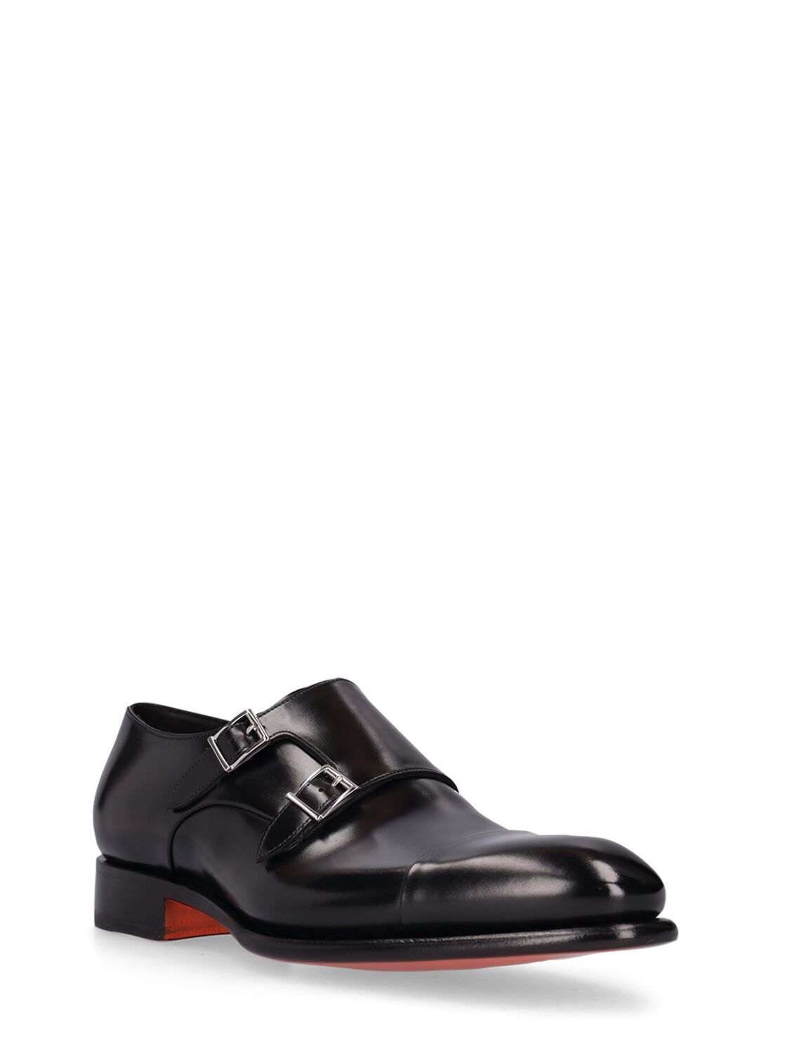 Shop Santoni Buckled Leather Shoes In Black