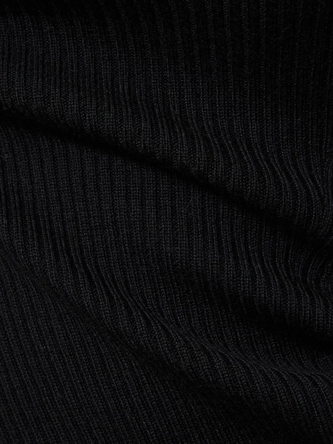 Shop Dion Lee Rib Knit Wool Crewneck Sweater In Black