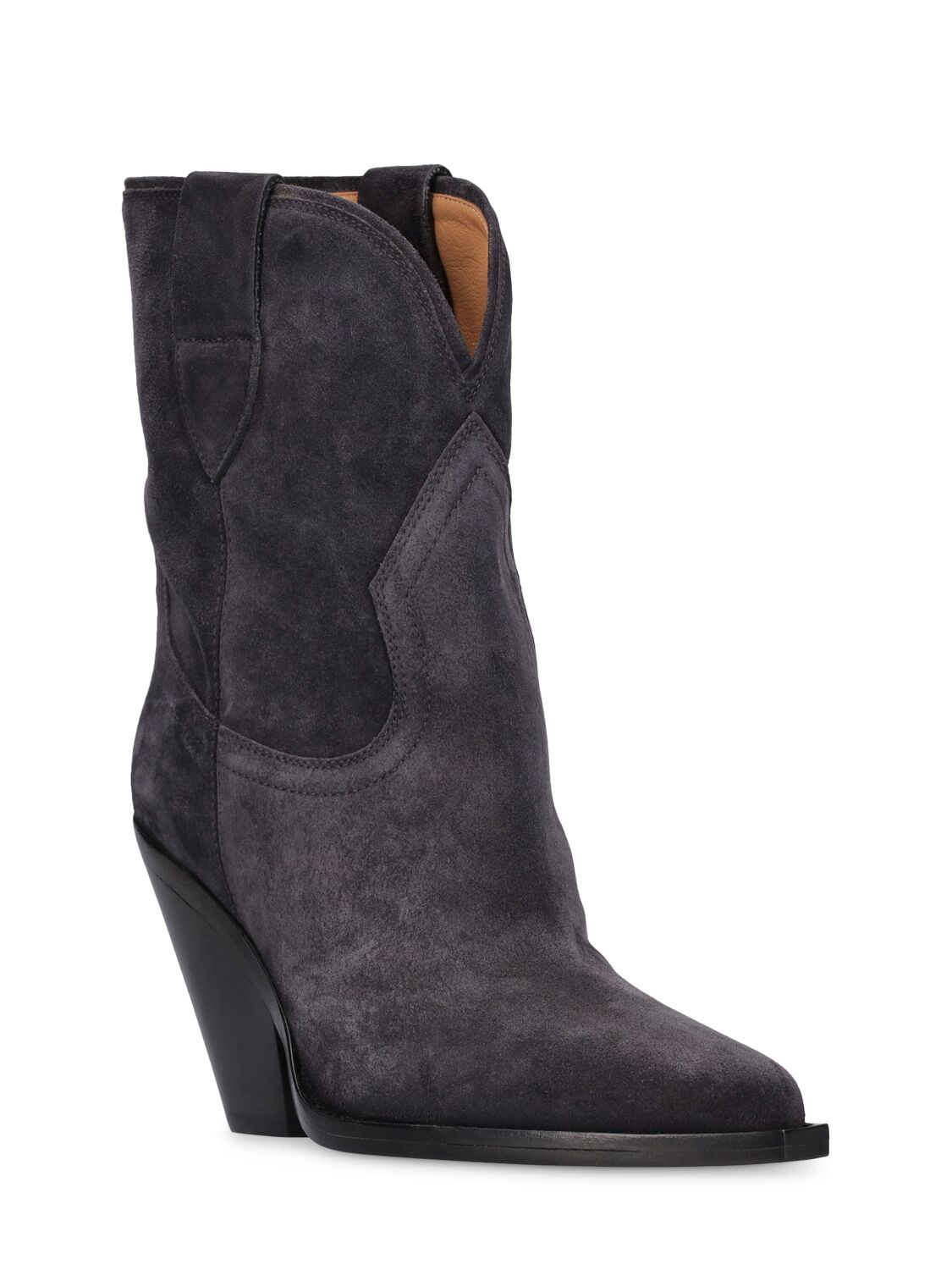 Shop Isabel Marant 90mm Leyane Suede Ankle Boots In Washed Black