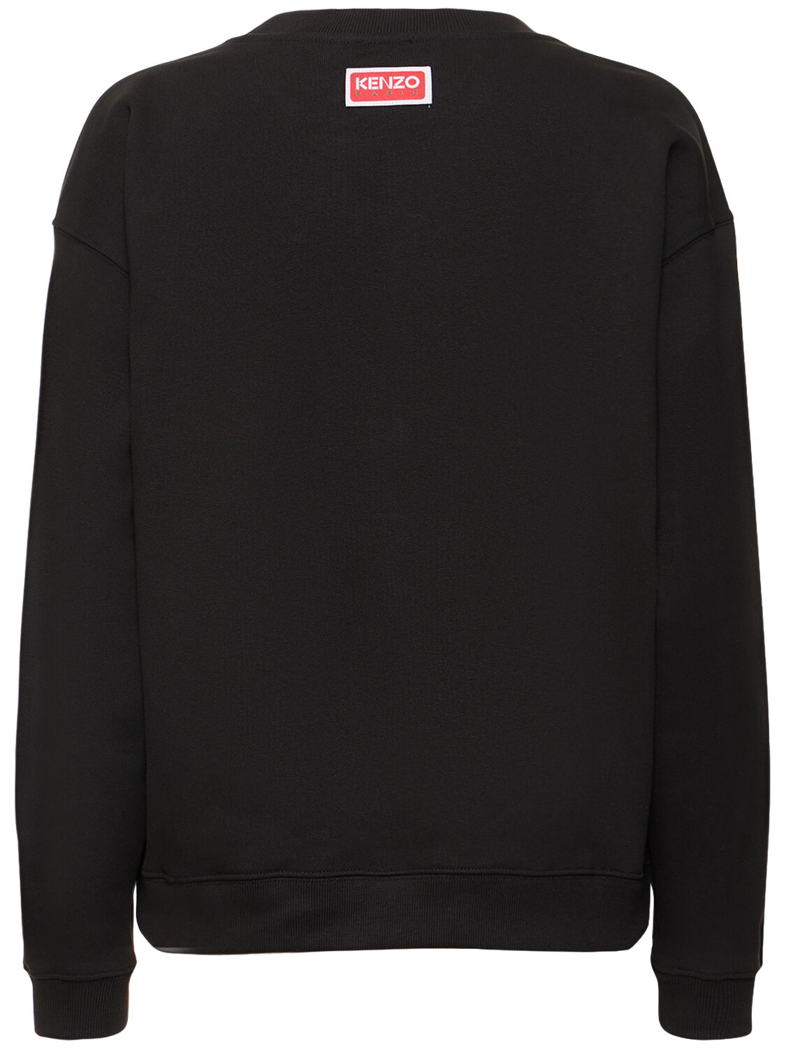 Shop Kenzo Printed Logo Cotton Jersey Sweatshirt In Black