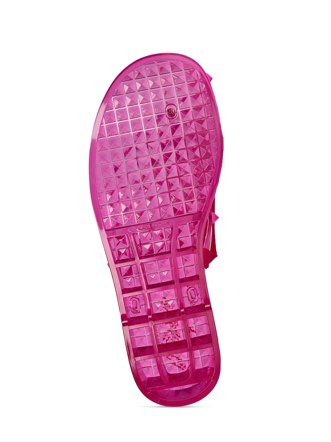 Shop Valentino 30mm Summer Rockstud Pvc Sandals In Fuchsia