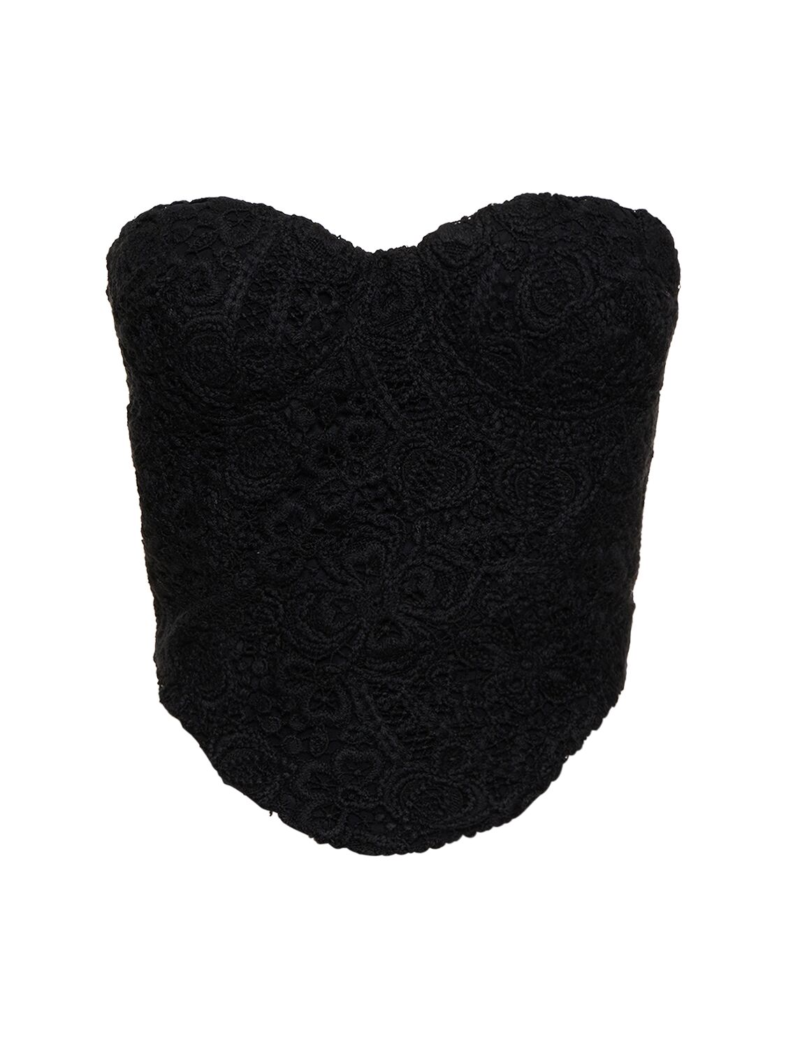 Wool Blend Lace Strapless Corset Top – WOMEN > CLOTHING > TOPS