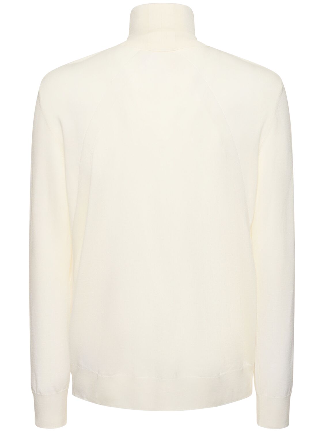 Shop Jil Sander Superfine Wool Turtleneck Sweater In Natural