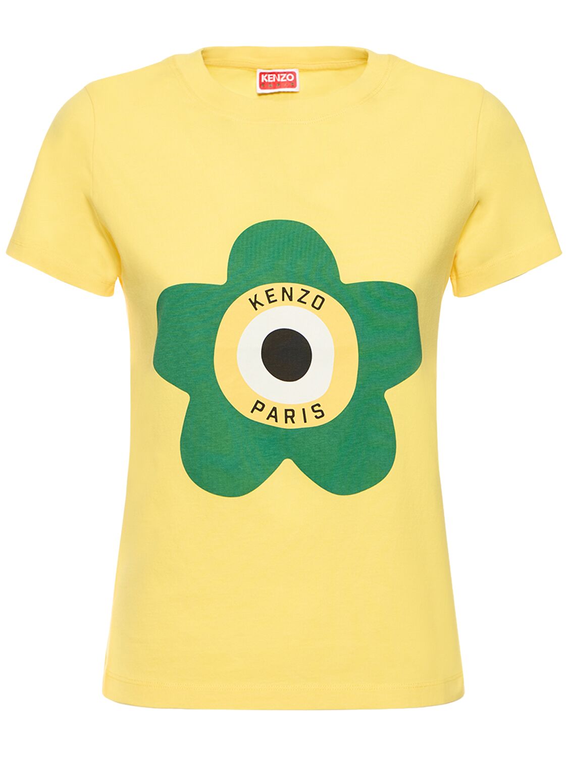 Shop Kenzo Target Classic Cotton T-shirt In Yellow