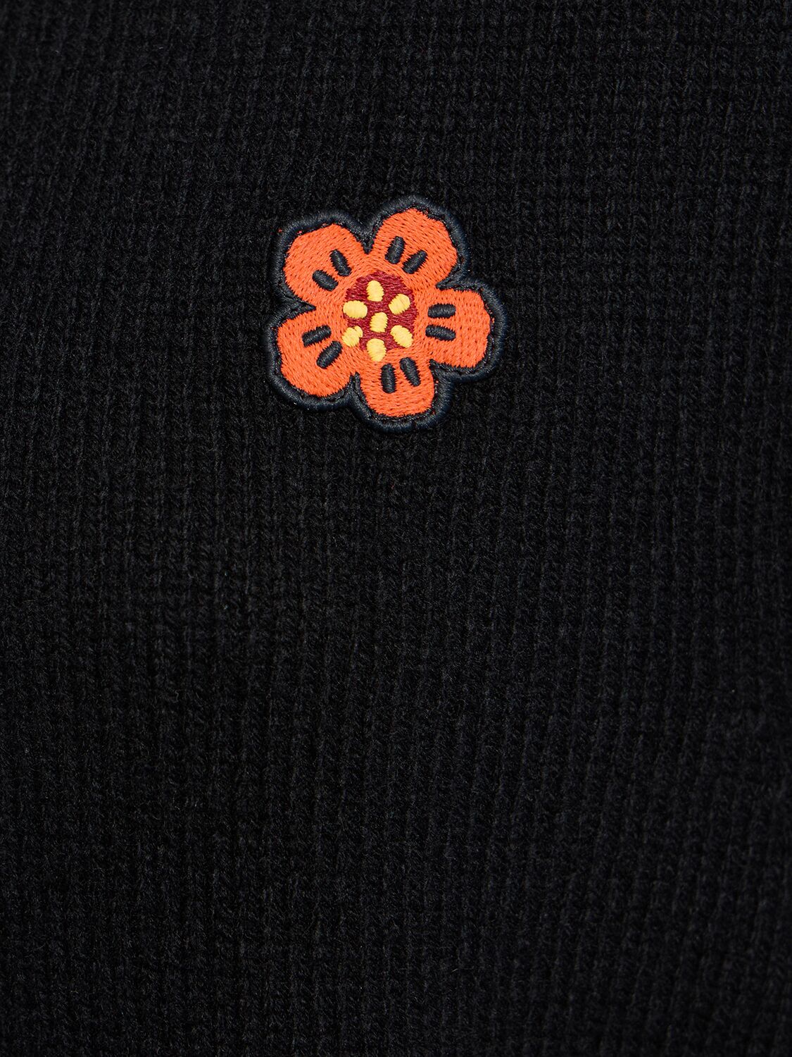 Shop Kenzo Boke Flower Crest Wool Vest In Black