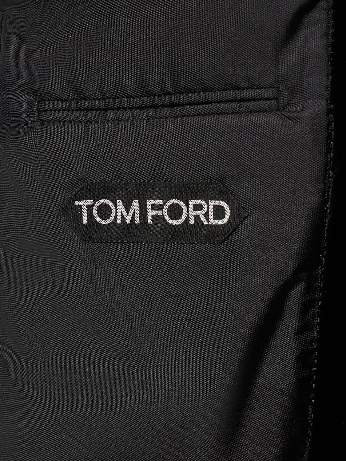 Shop Tom Ford Shelton Fluid Viscose Velvet Blazer In Black
