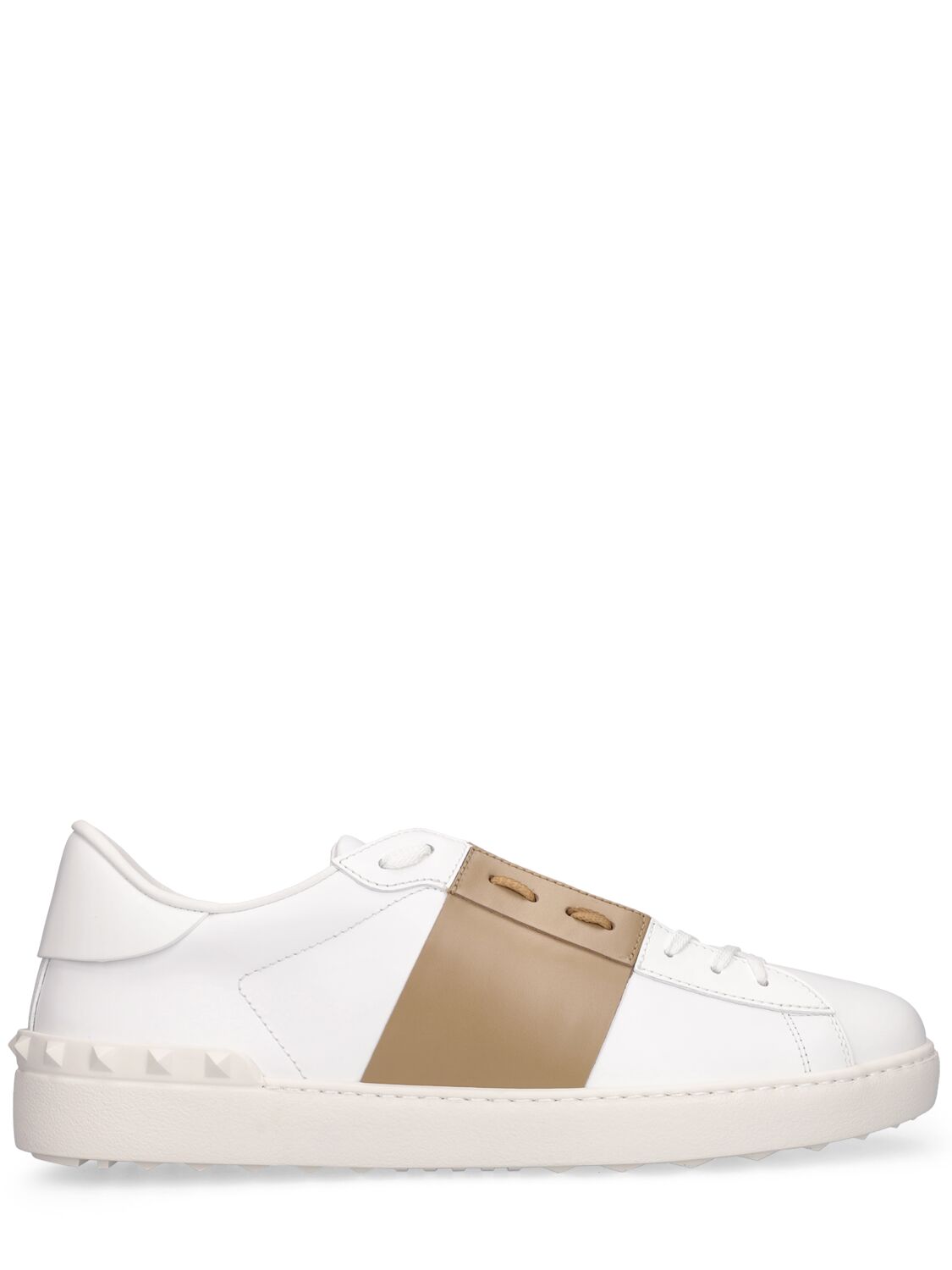 Open Leather Low Top Sneakers