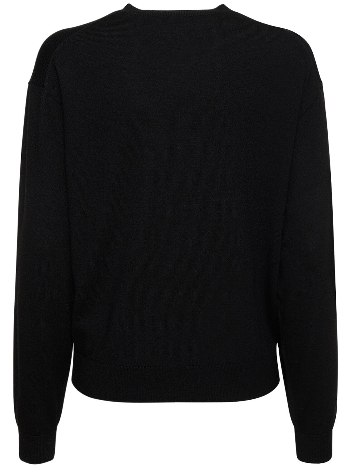 Shop Kenzo Boke Flower Crest Logo Wool Sweater In Black