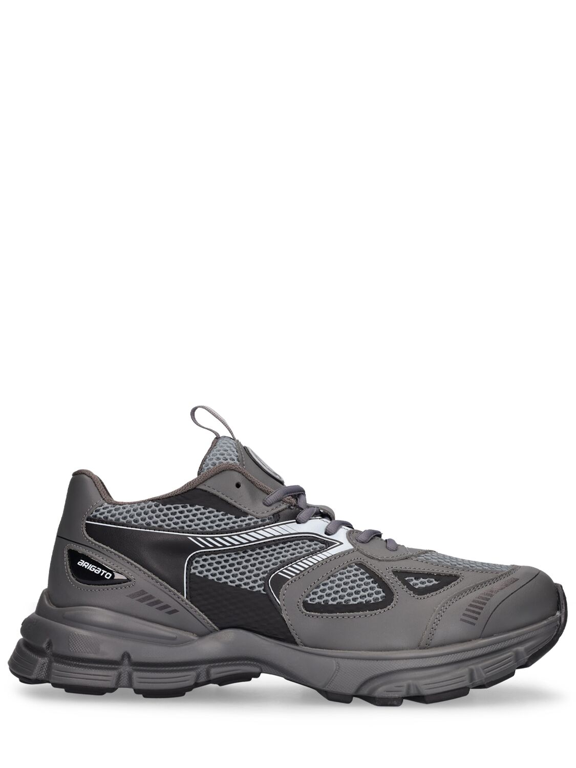 Shop Axel Arigato Marathon Runner Leather Sneakers In Black,grey