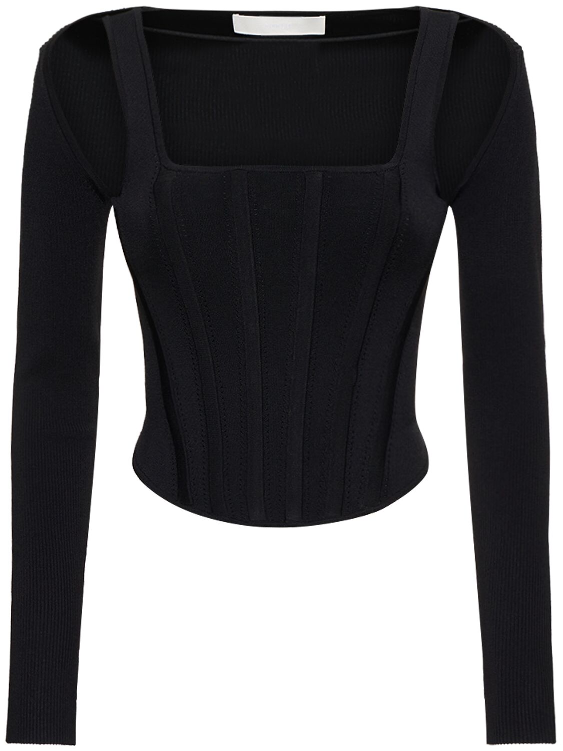 Dion Lee Corset Crop Top W/removable Sleeves In Black