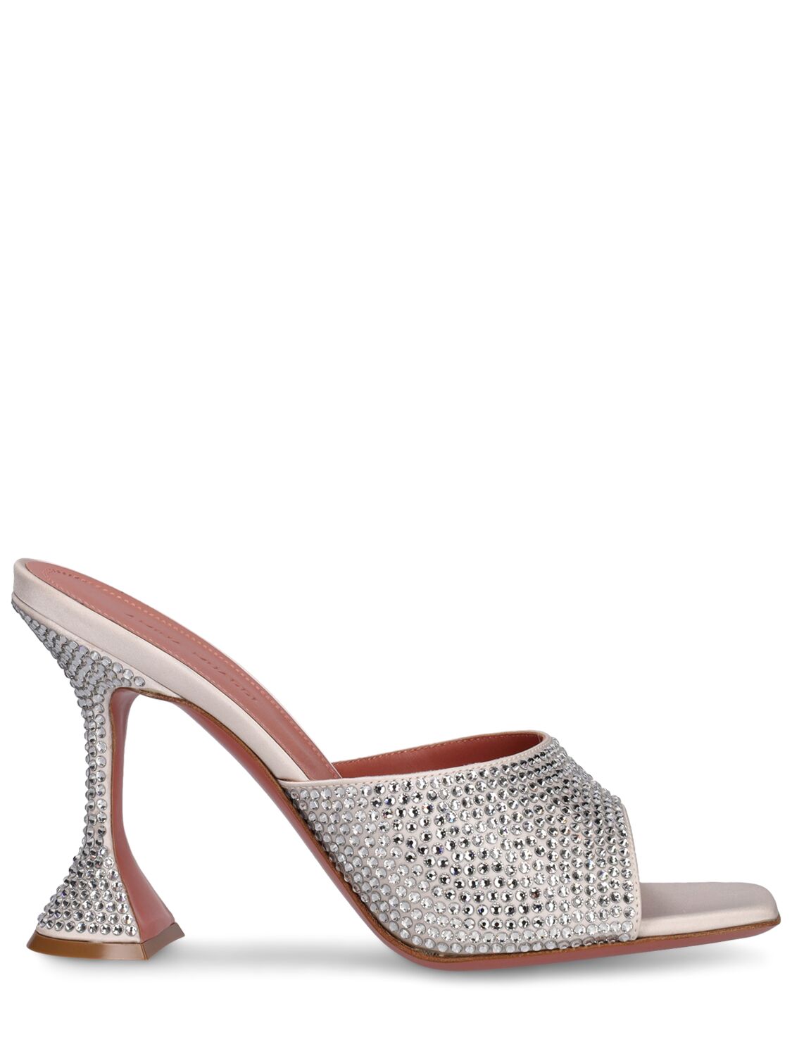 Amina Muaddi 95mm Lupita Crystals Mule Sandals In Silver