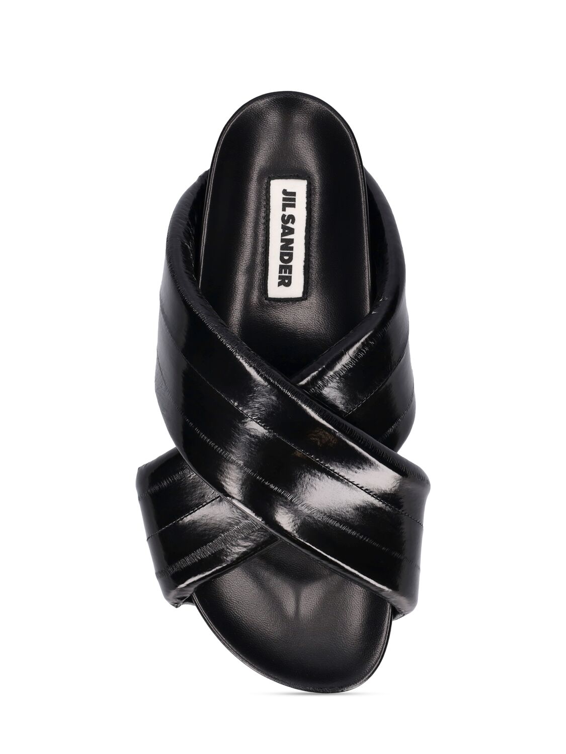 Shop Jil Sander 40mm Eel Wedges Sandals In Schwarz