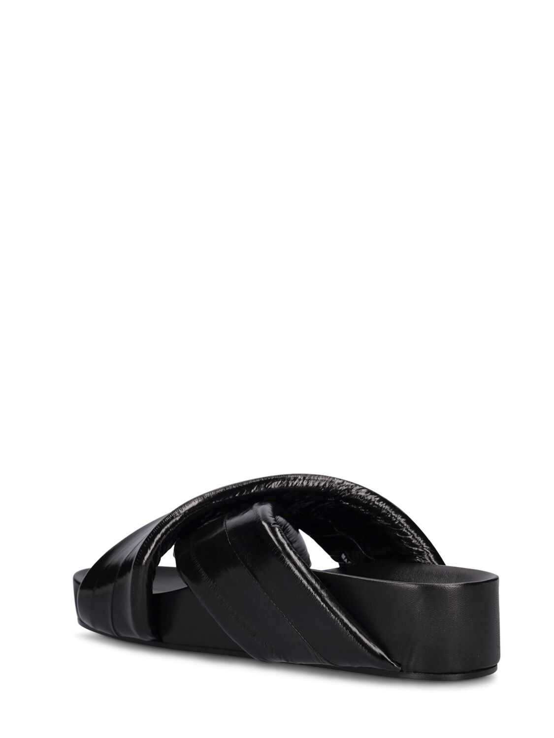 Shop Jil Sander 40mm Eel Wedges Sandals In Schwarz