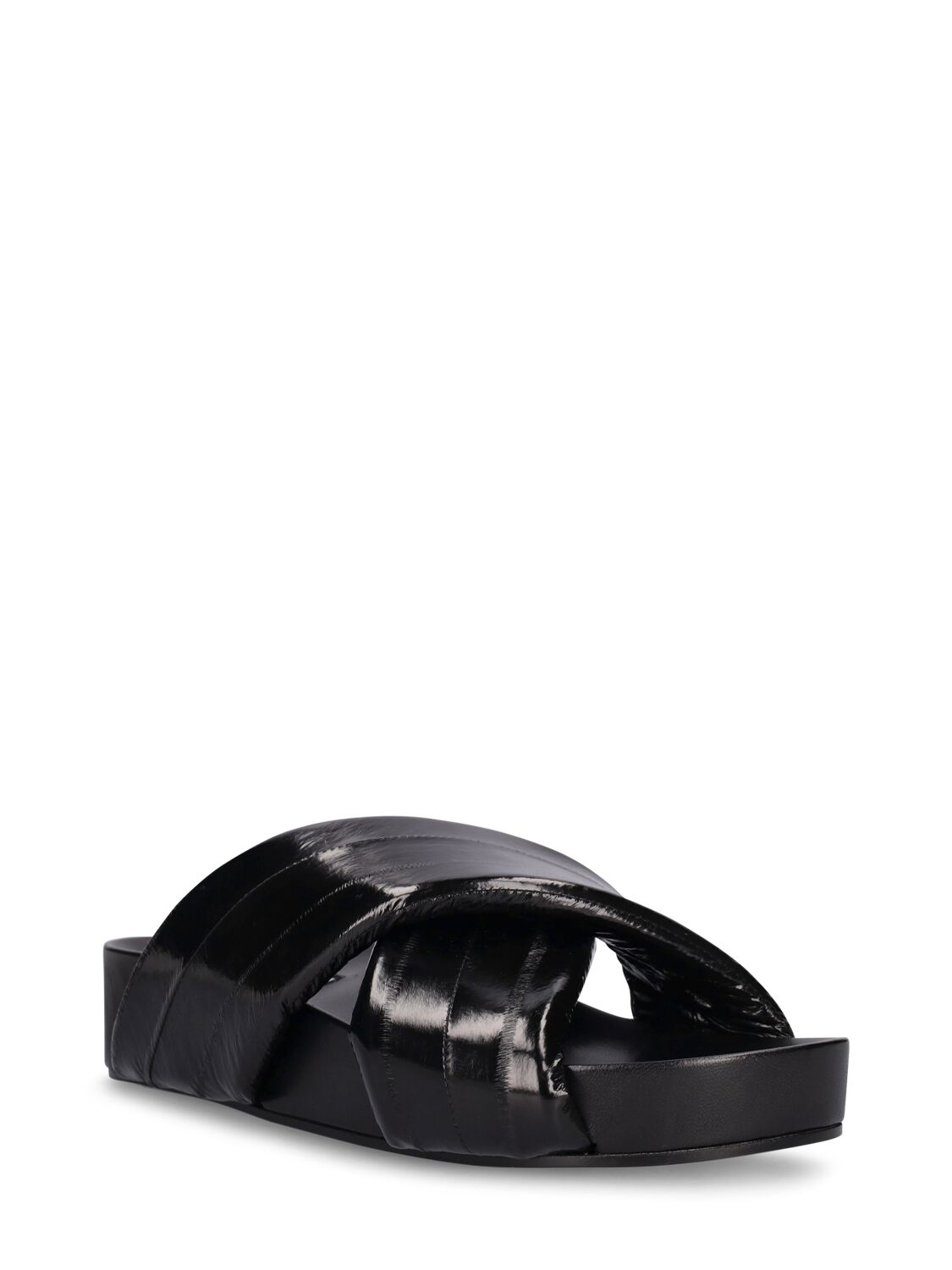 Shop Jil Sander 40mm Eel Wedges Sandals In Schwarz