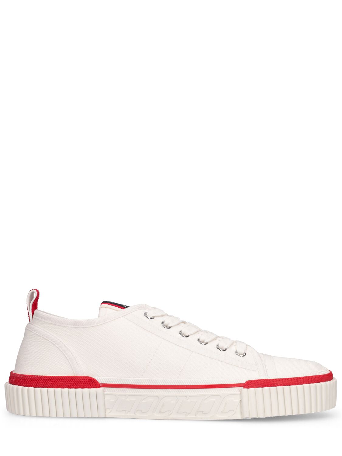 Shop Christian Louboutin 20mm Pedro Canvas Low Top Sneakers In White