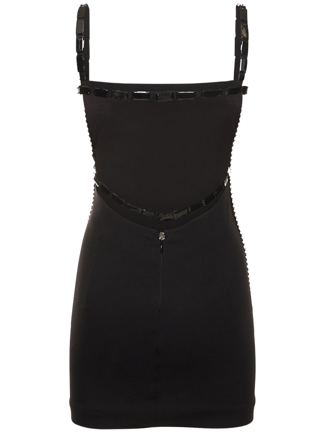 Shop Attico Rue Rectangular Sequined Mini Dress In Black