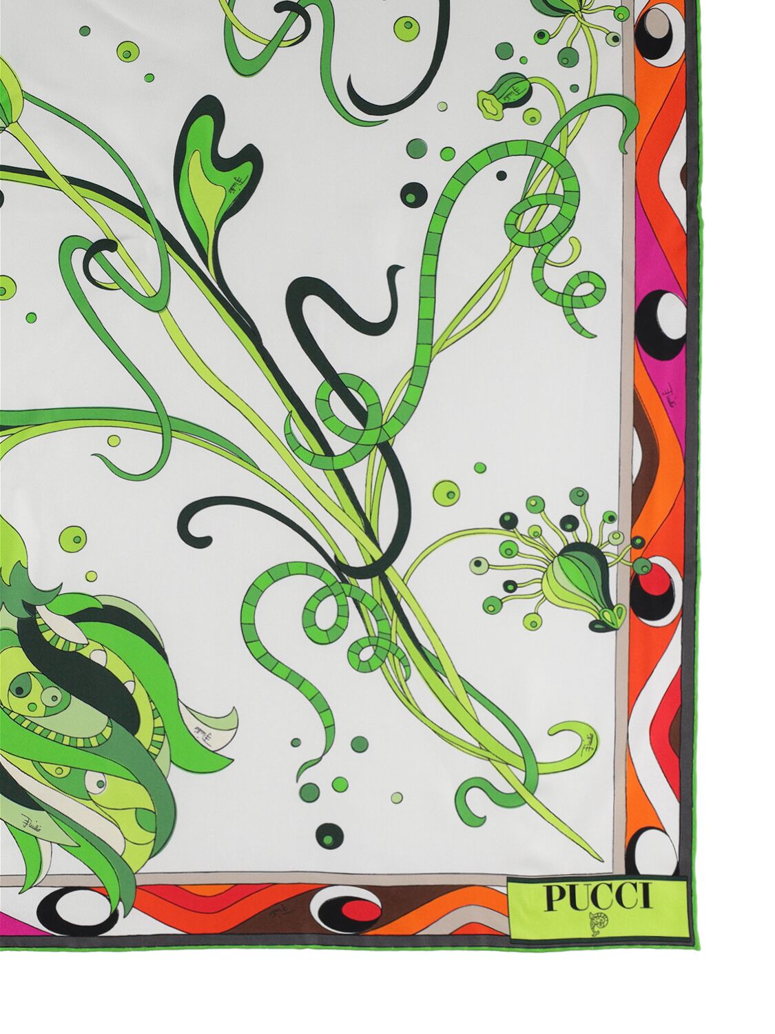 Shop Pucci Printed Silk Twill Scarf In Green