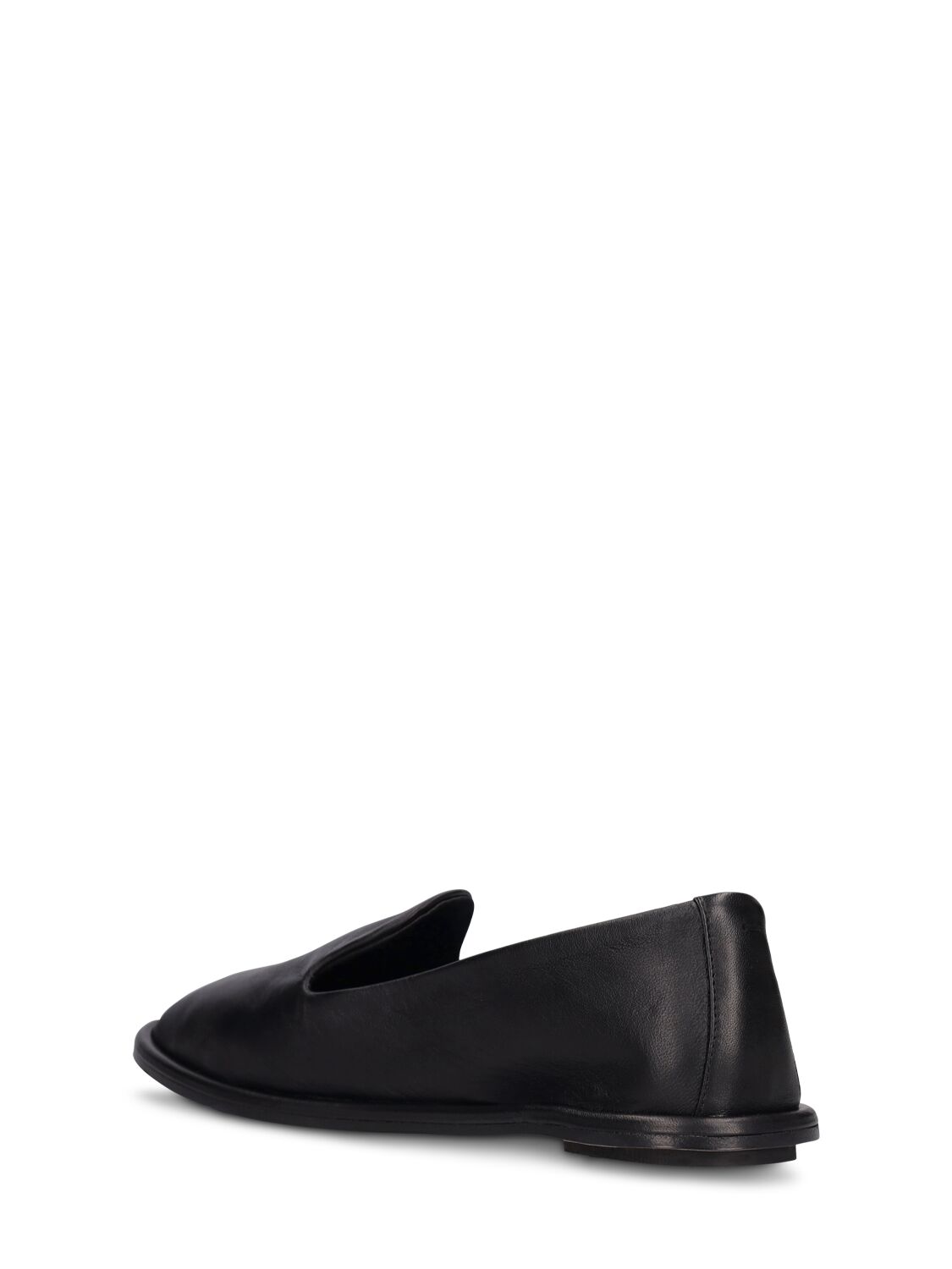 Shop Max Mara 10mm Leen Leather Flat Shoes In Black