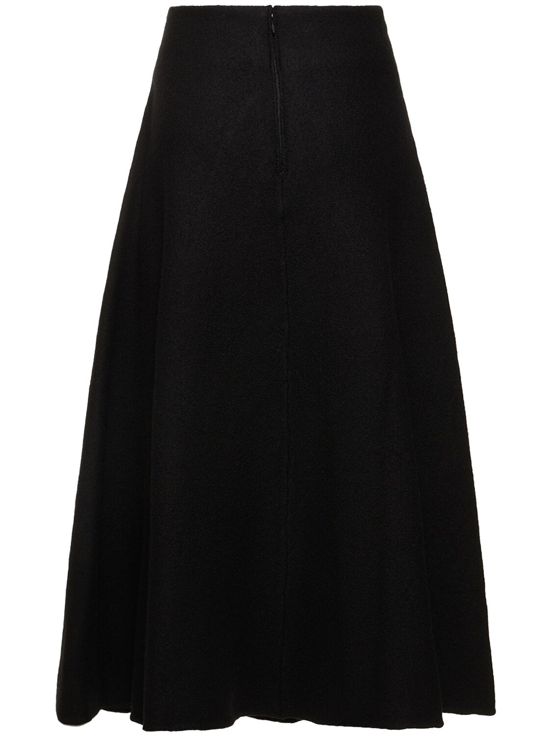 Shop Jil Sander Boiled Wool Midi Skirt In Black