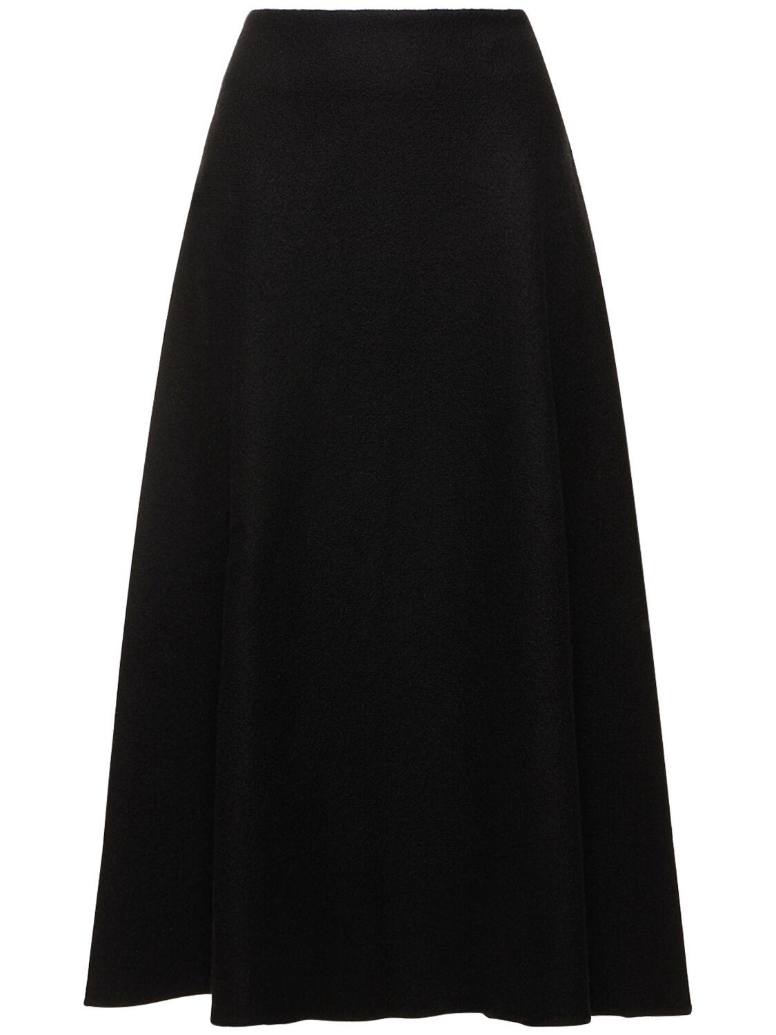 Jil Sander Boiled Wool Midi Skirt In Black