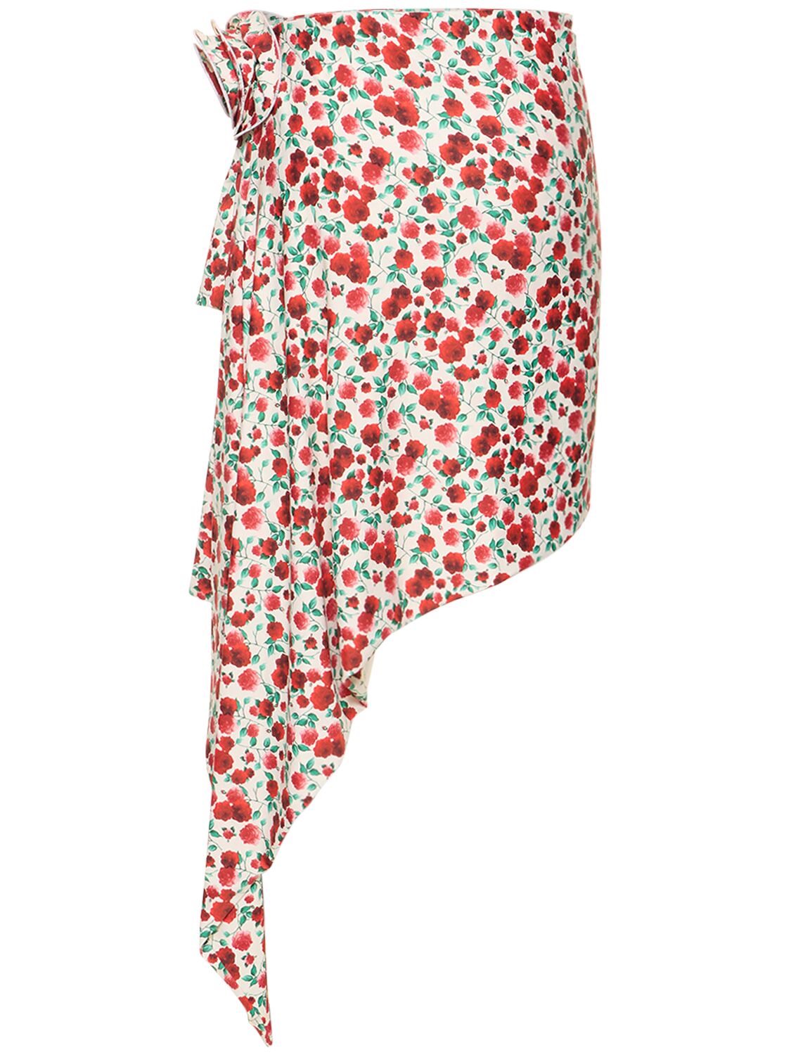 MAGDA BUTRYM FLOWER PRINTED JERSEY POOL SKIRT W/ROSE 