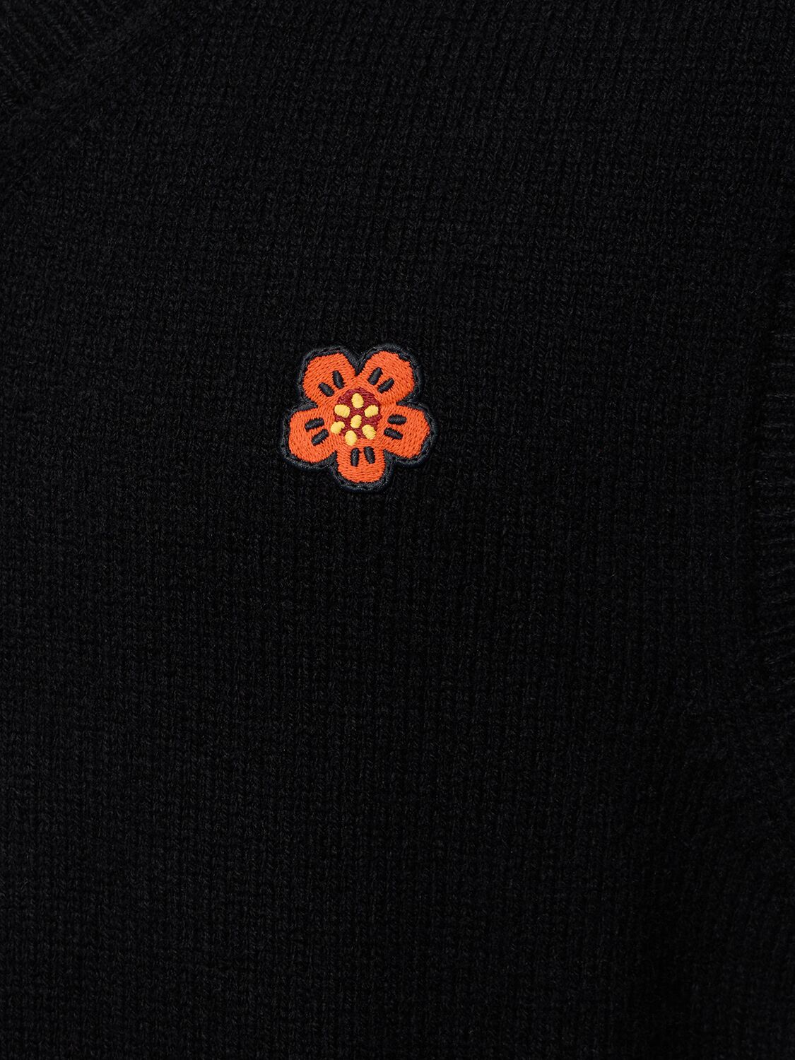 Shop Kenzo Boke Logo Wool Knit Vest In Black