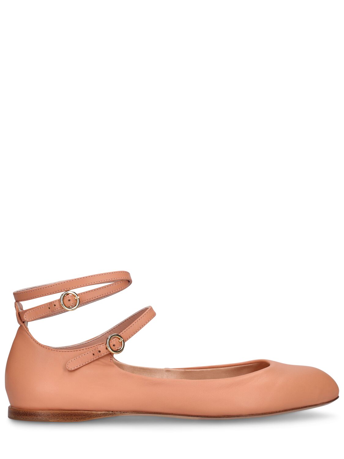 Max Mara 10mm Norma Leather Ballet Flats In Blush