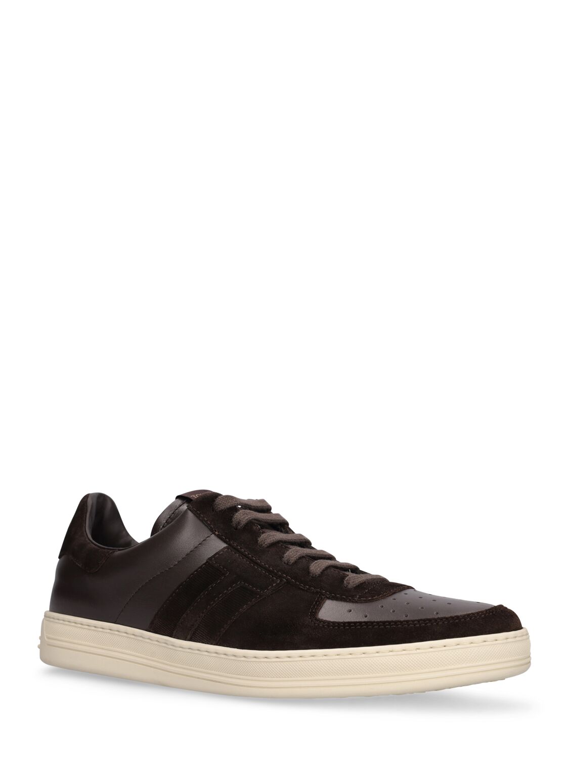 Shop Tom Ford Radcliffe Line Low Top Sneakers In Brown,off White