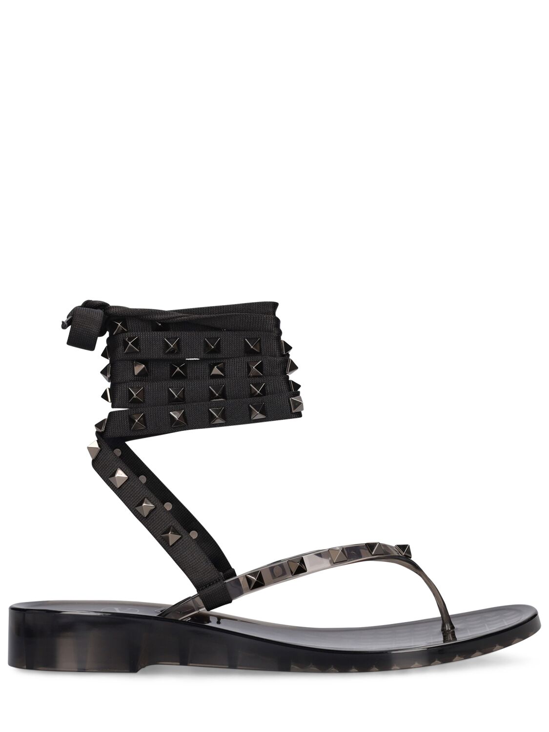 Shop Valentino 30mm Summer Rockstud Pvc Sandals In Black