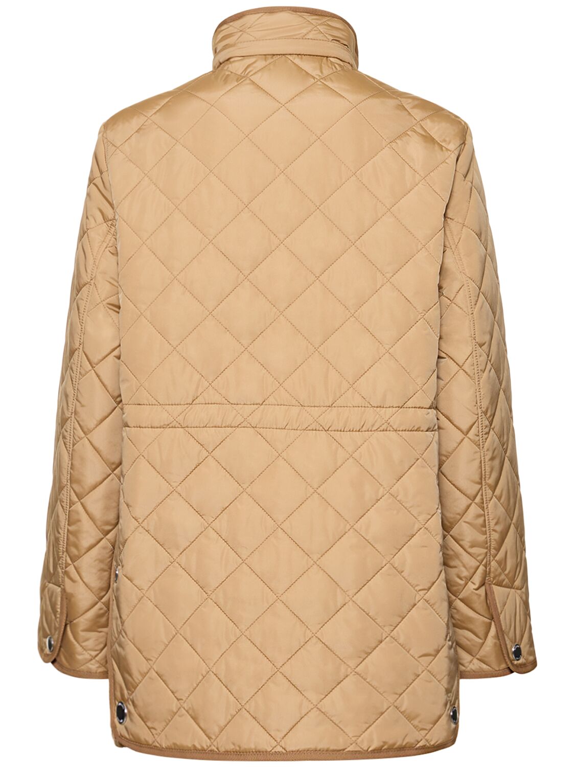 Shop Burberry Roxbugh Quilted Hooded Jacket In Archive Beige