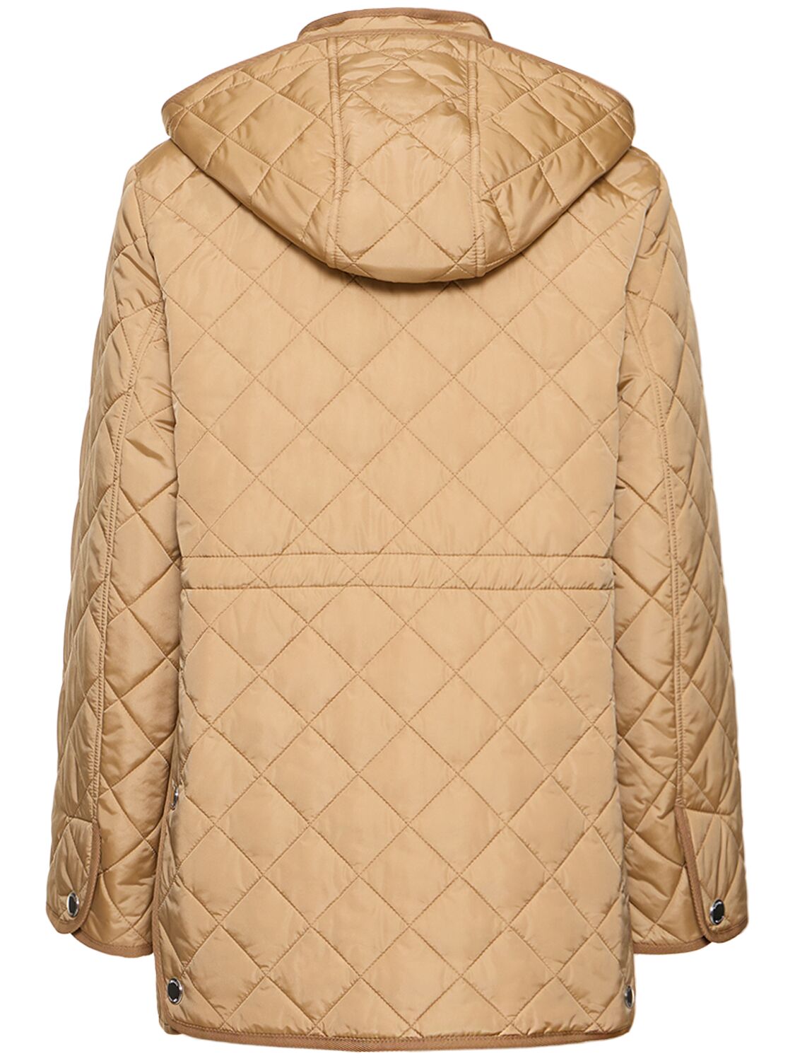 Shop Burberry Roxbugh Quilted Hooded Jacket In Archive Beige