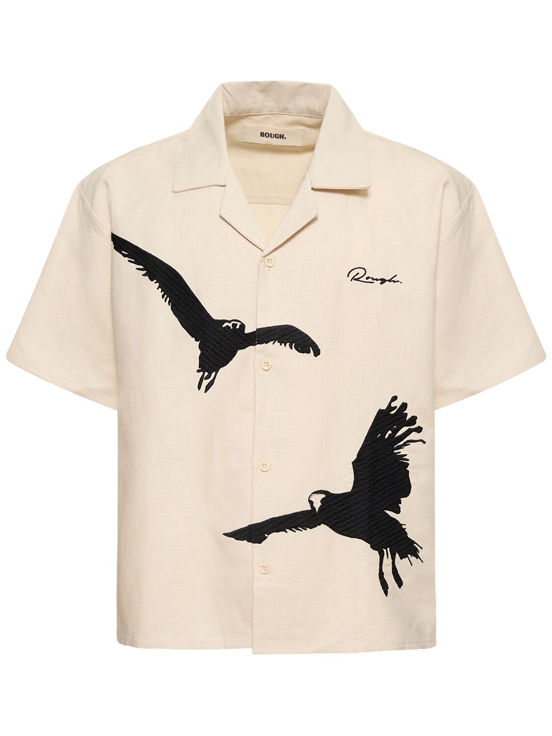 Seagull Embroidered Cotton Shirt – MEN > CLOTHING > SHIRTS