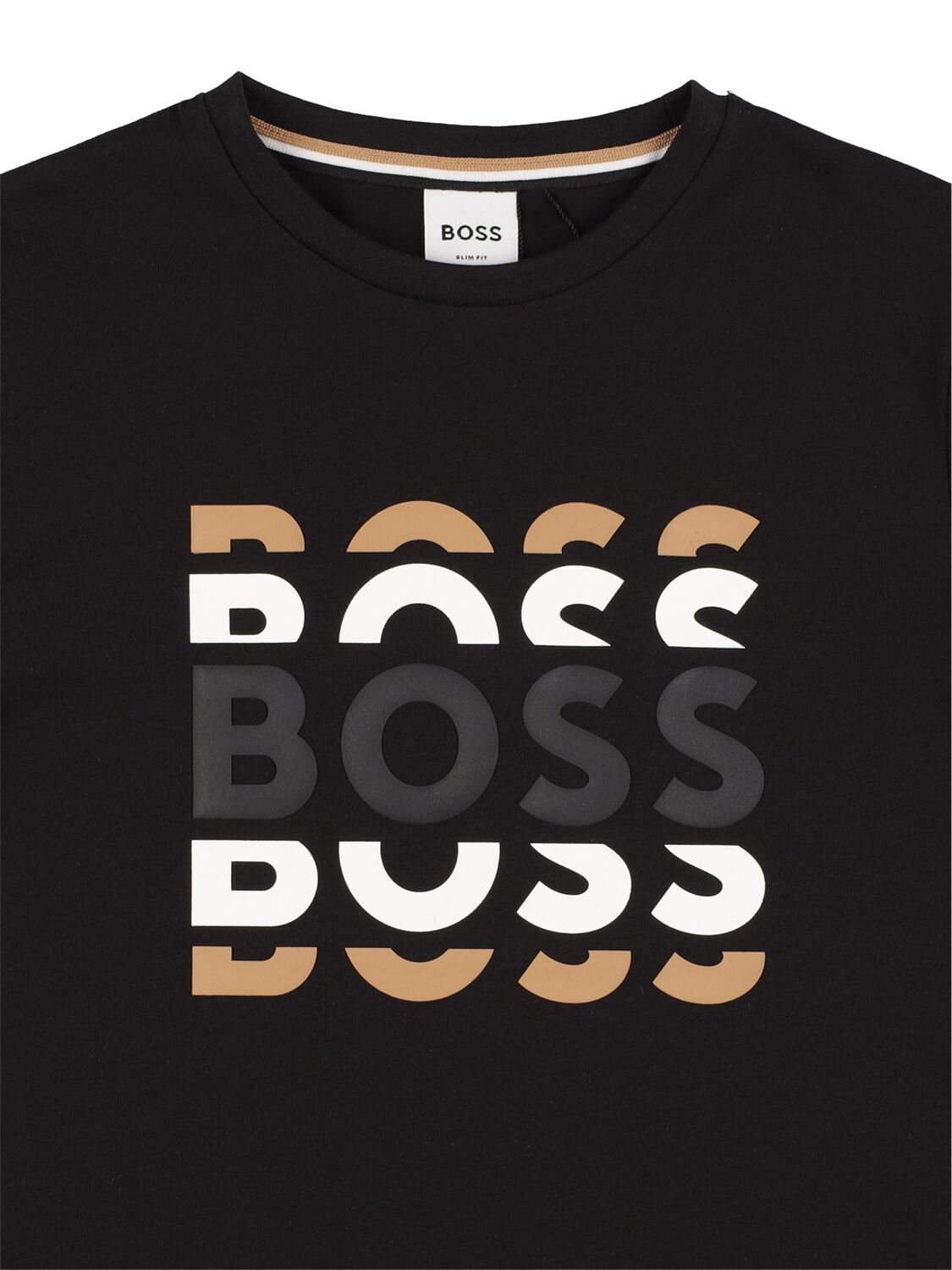 Shop Hugo Boss Rubberized Logo Cotton Jersey T-shirt In 블랙