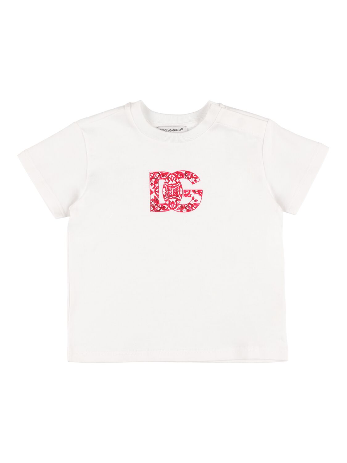 Dolce & Gabbana Kids' Logo Print Cotton Jersey T-shirt In White