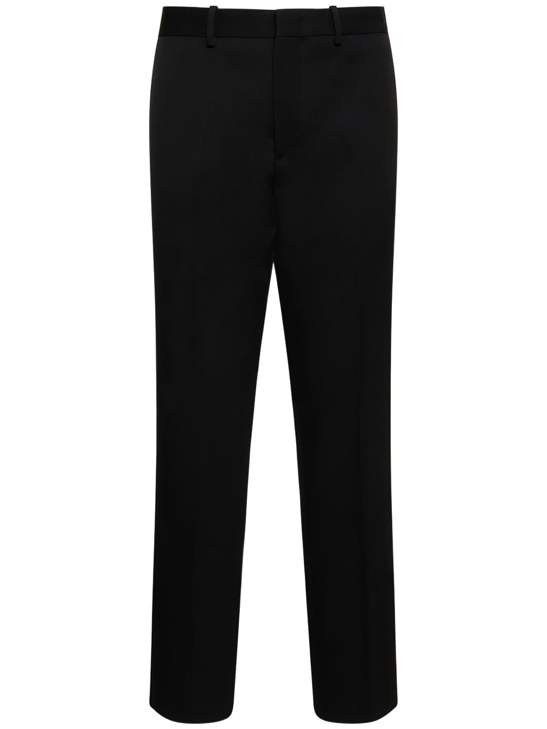 Shop Jil Sander Regular Fit Straight Wool Pants In Black