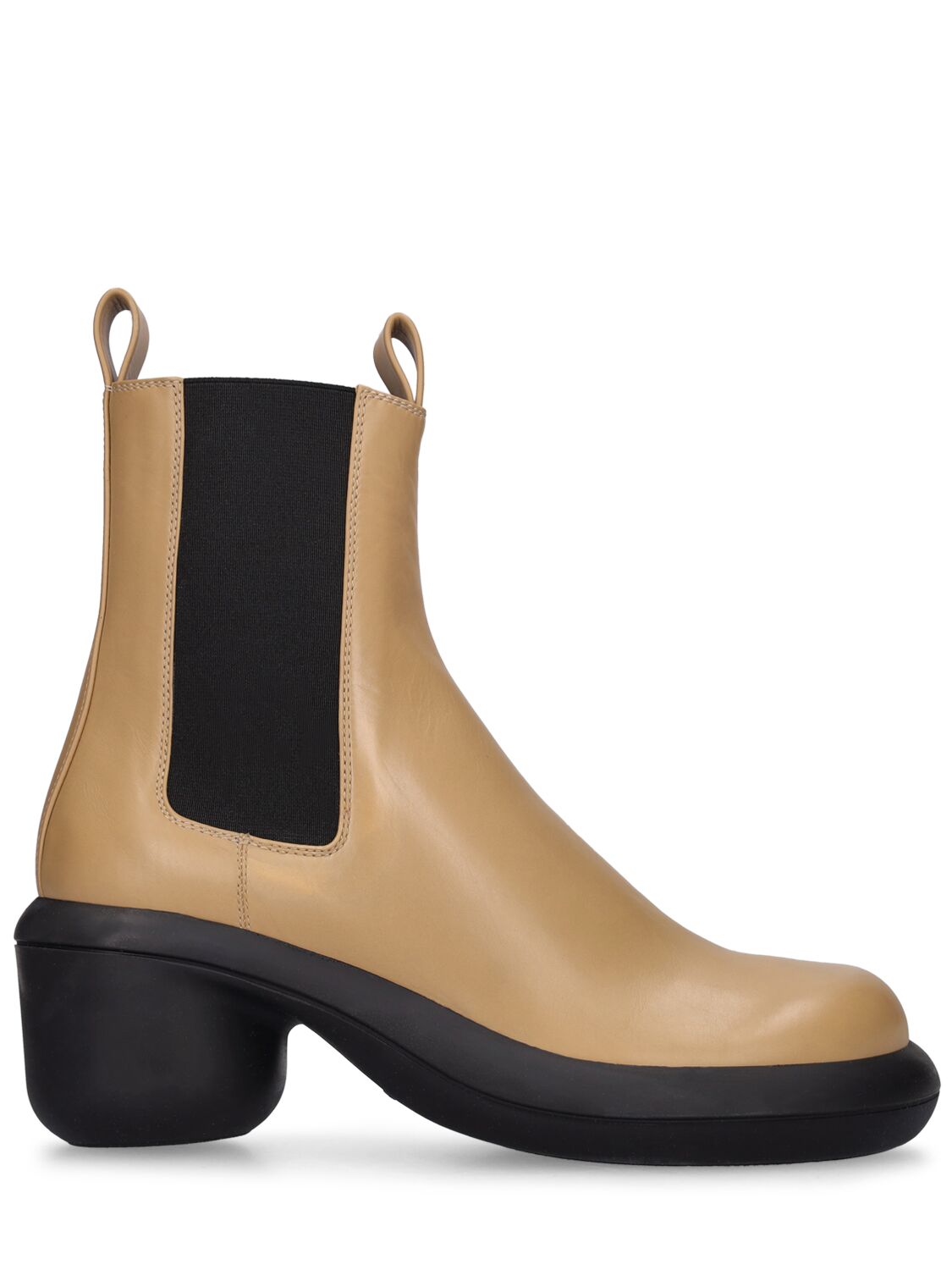 Jil Sander 40mm Leather Ankle Boots In Camel