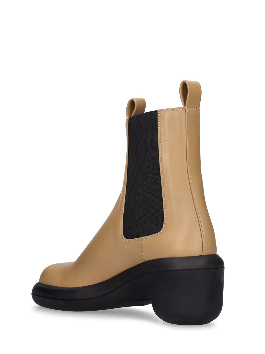 Shop Jil Sander 40mm Leather Ankle Boots In Camel