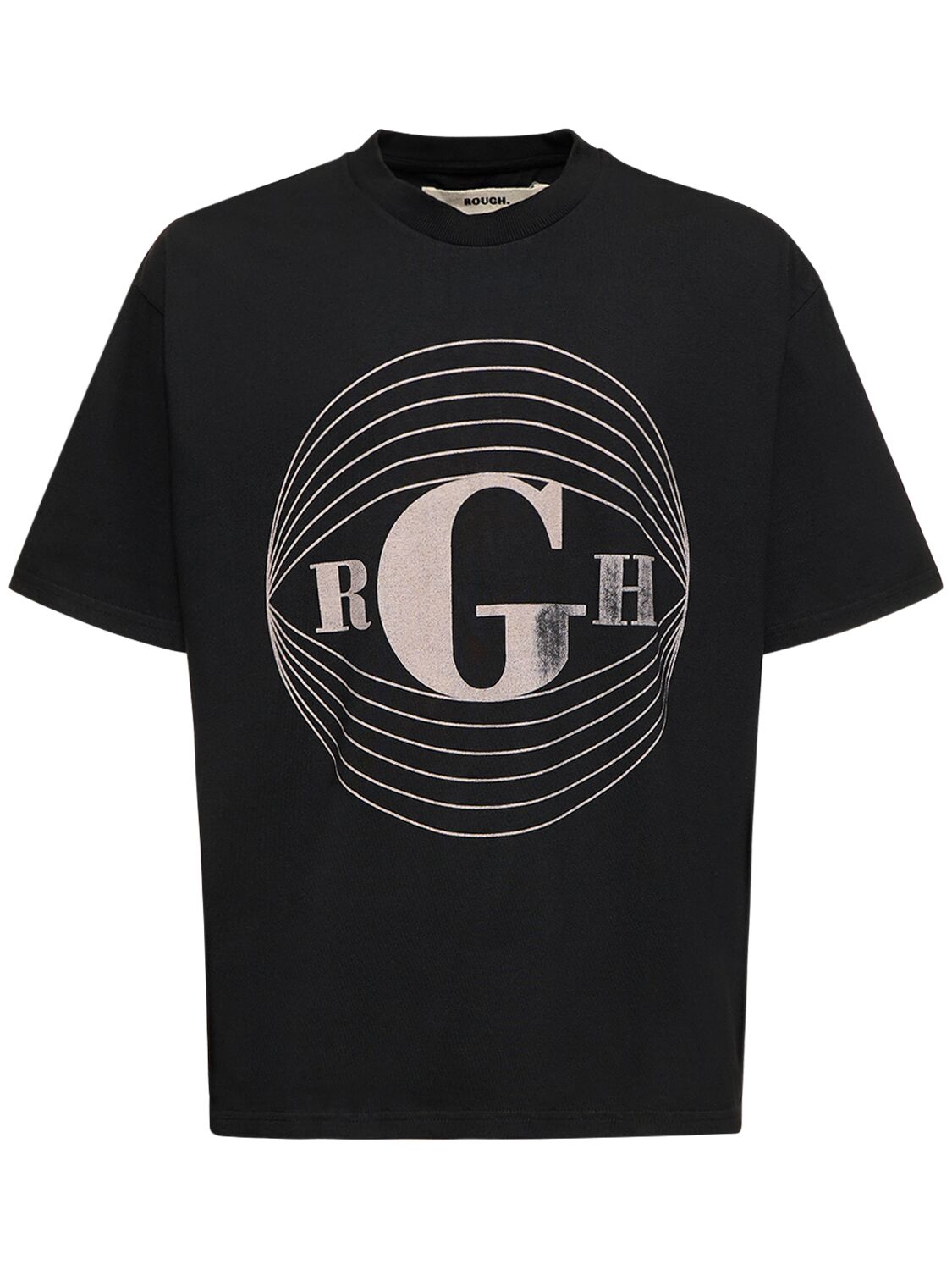 Rough Logo-print Cotton T-shirt In Schwarz,weiss