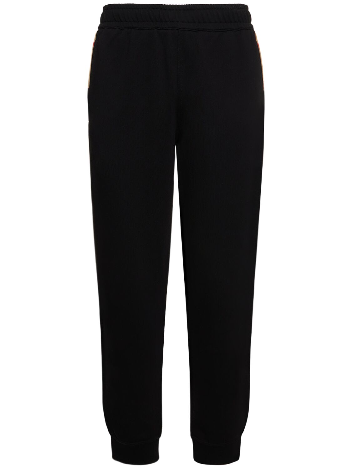 Burberry Stephan Wide Joggers W/ Side Check Panel In Schwarz