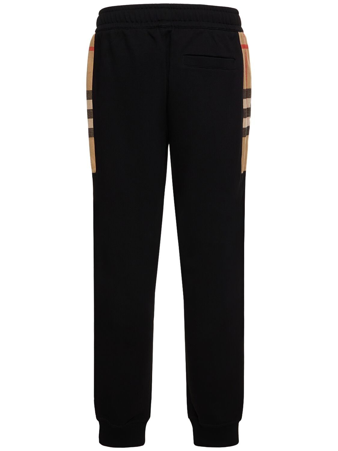 Shop Burberry Stephan Wide Joggers W/ Side Check Panel In Schwarz