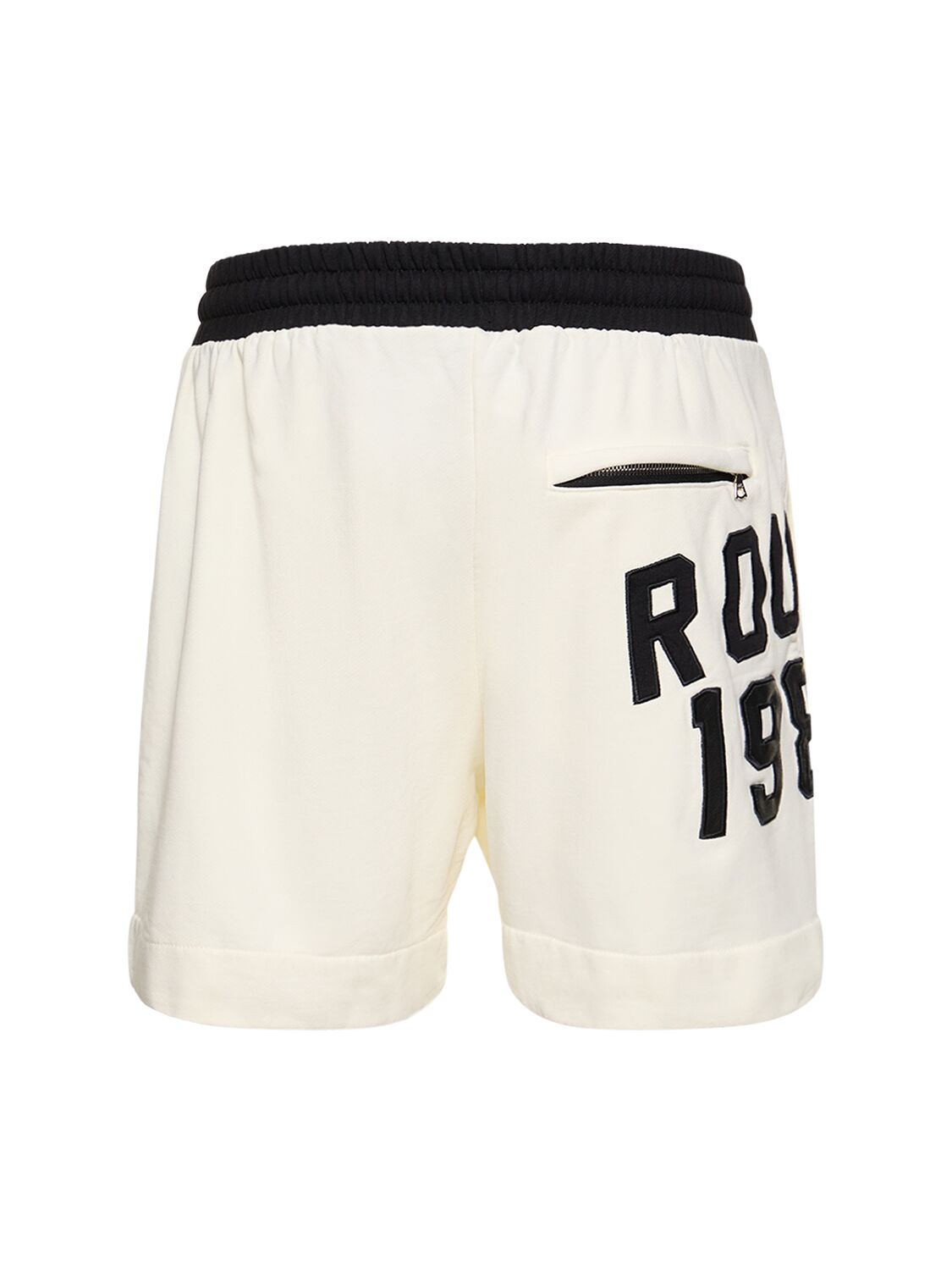 Shop Rough Origins Cotton Sweat Shorts In Weiss,schwarz