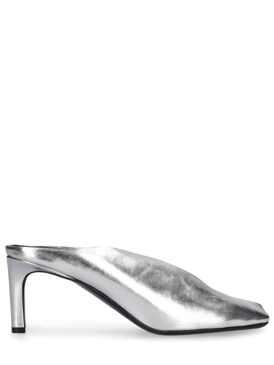 JIL SANDER 65MM METALLIC LEATHER MULE PUMPS