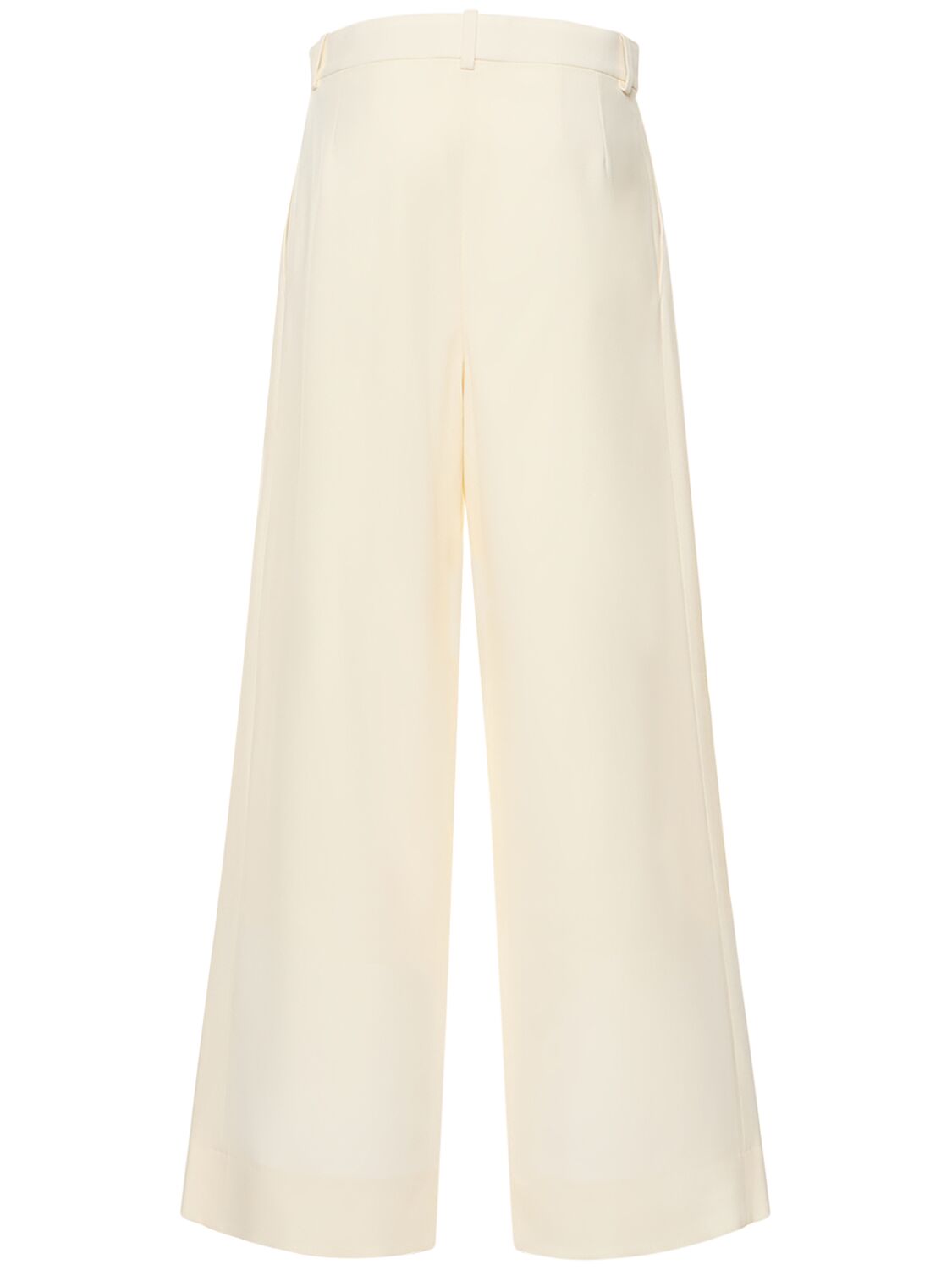 Shop Wardrobe.nyc Pleated Wool Low Rise Pants In Wollweiss