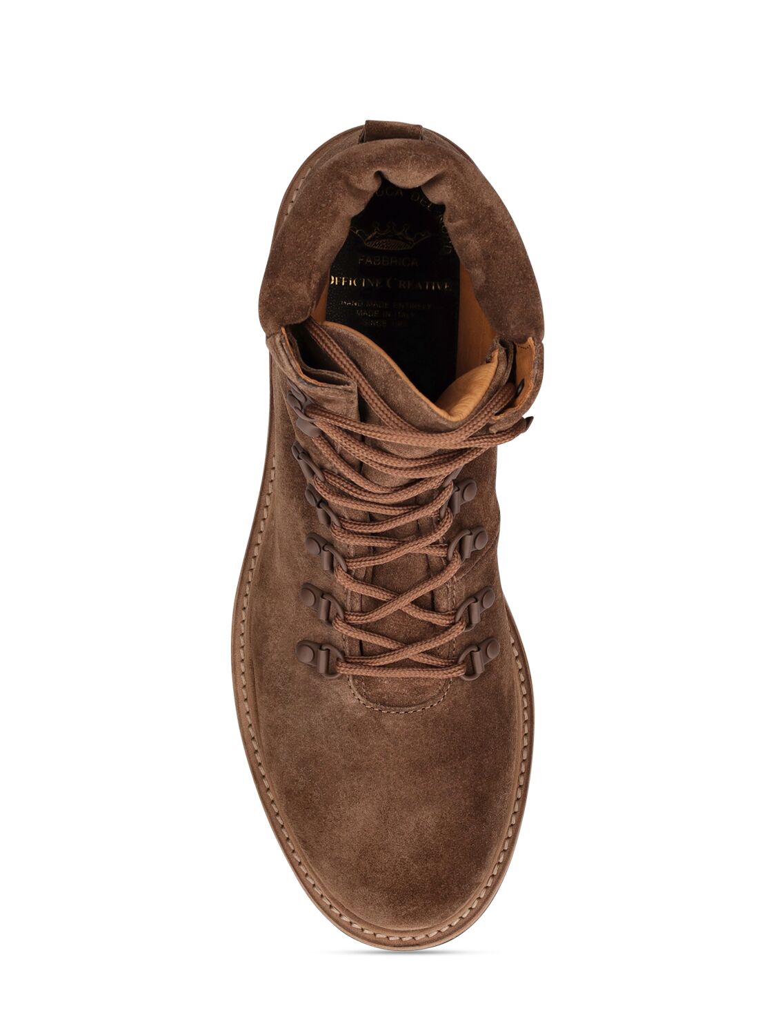 Shop Officine Creative Boss Suede Lace-up Boots In Tundra