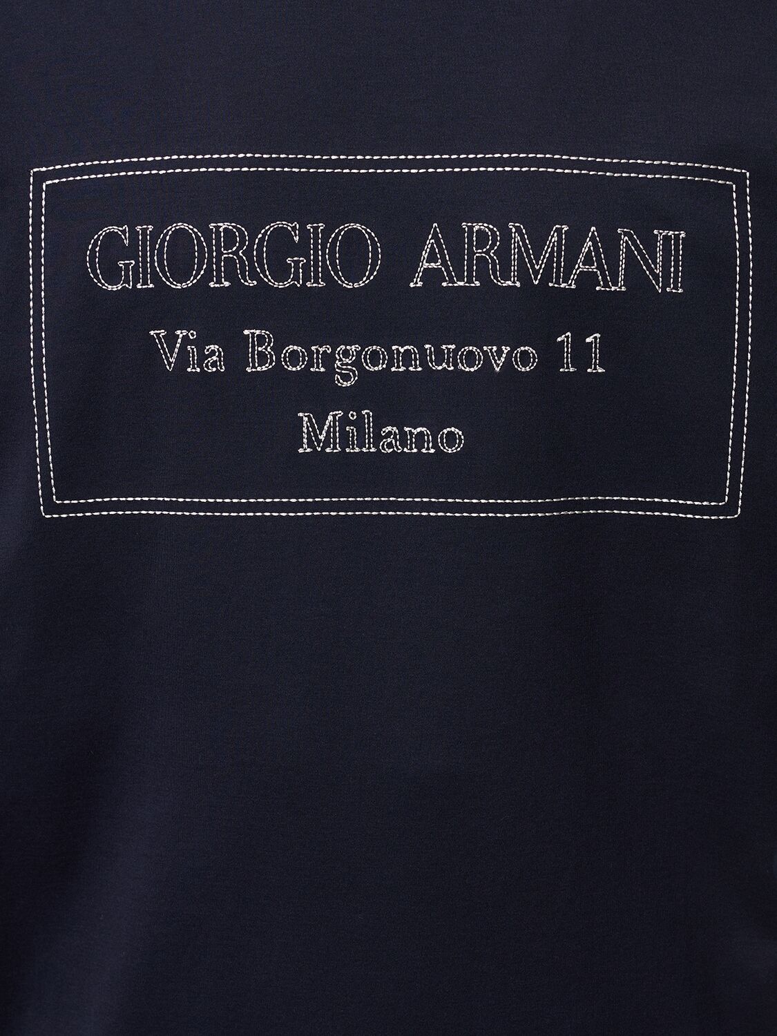 Shop Giorgio Armani Logo Jersey T-shirt In Navy