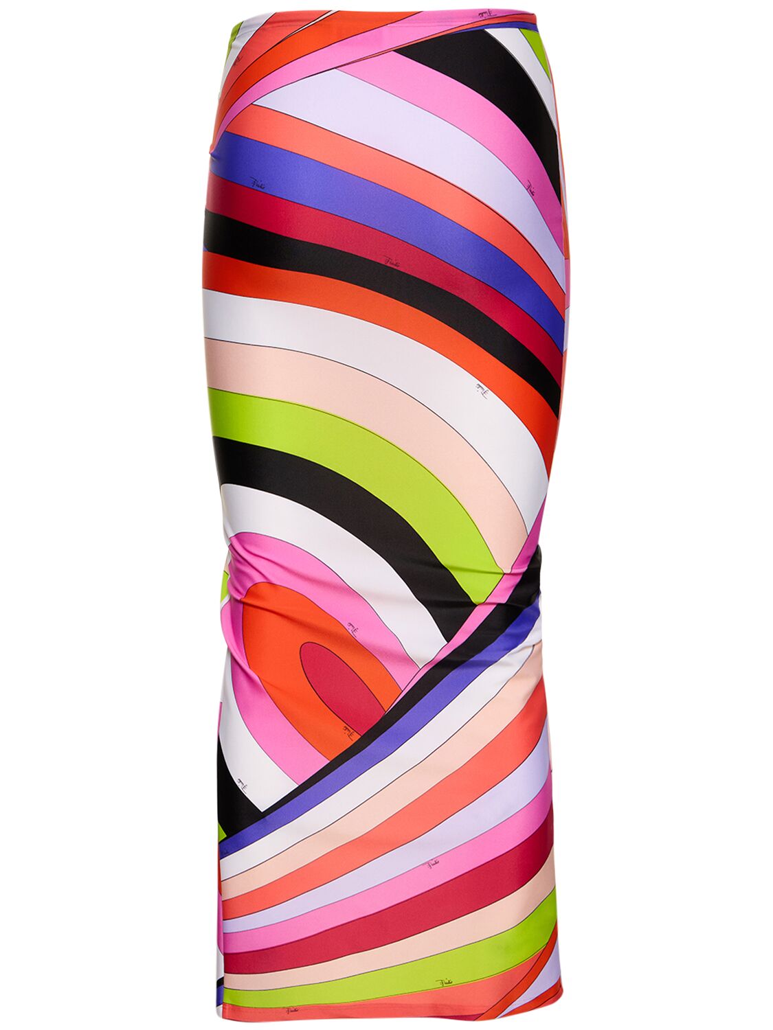 Shop Pucci Iride Printed Lycra Midi Skirt In Multicolor