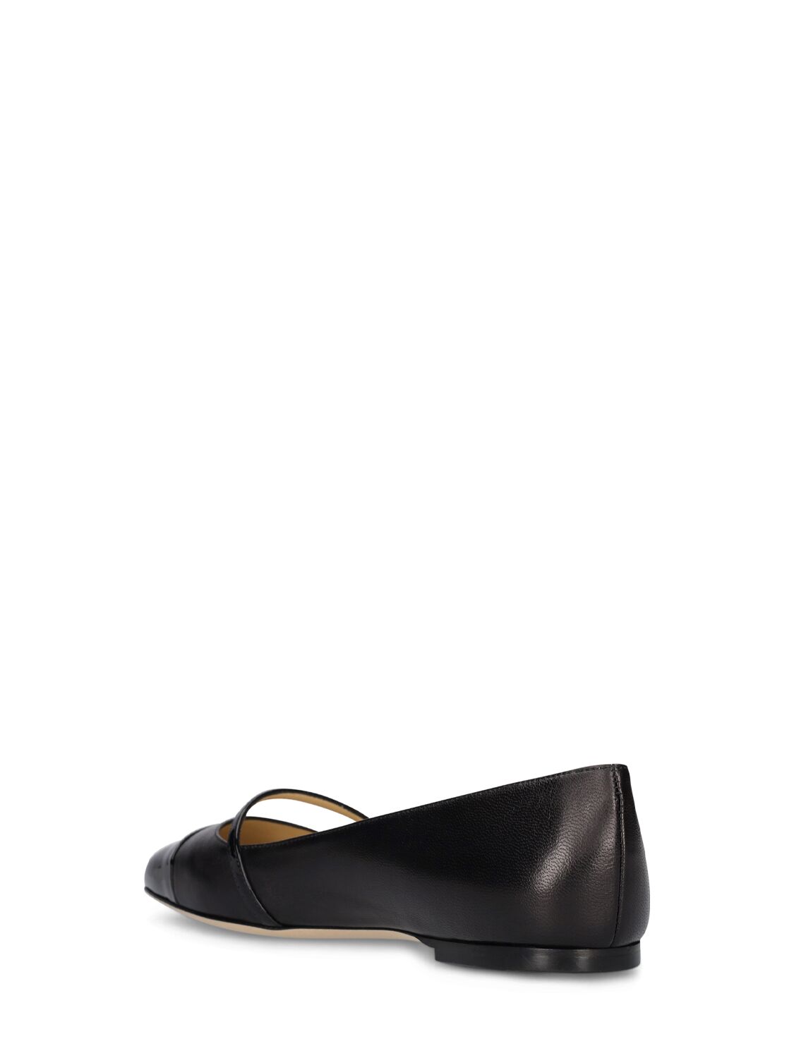 Shop Jimmy Choo 10mm Elisa Leather Flats In Black